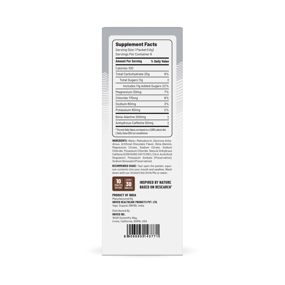 Unived Gel 100 ingredients list