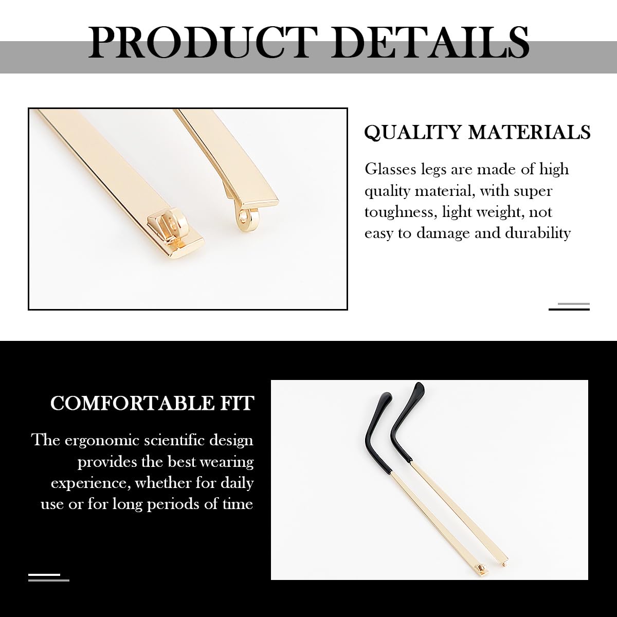 Universal compatibility design fits metal and plastic frames