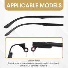 Universal glasses temple arms pair 2 in minimalist black