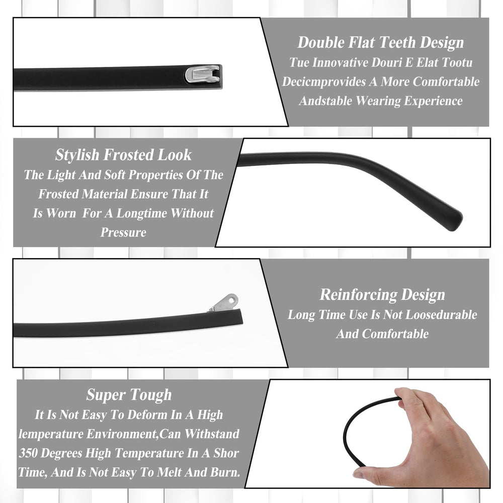 Two replacement universal glasses legs measuring 14 cm