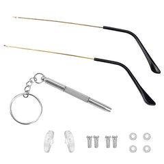 Gold universal metal eyeglasses arm replacement kit - front view