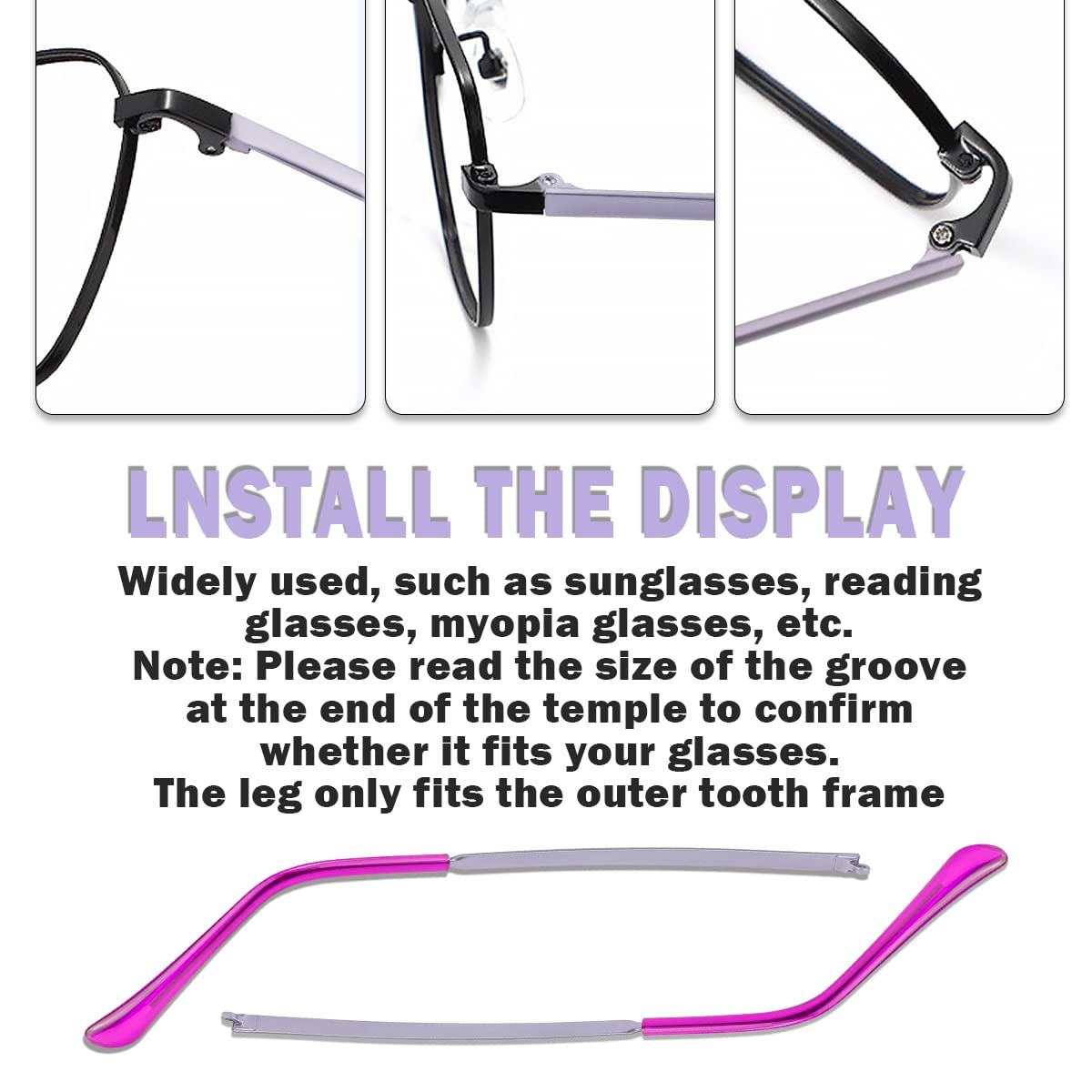 Universal temple replacement suitable for various eyewear