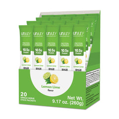 Unjury Lemon Lime stick packs for on-the-go protein fueling