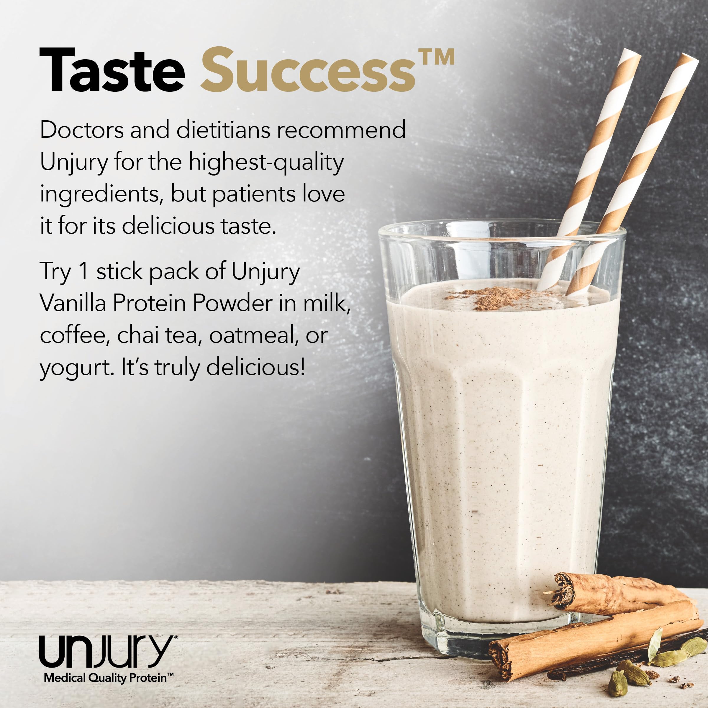 Unjury Vanilla with North America-sourced whey signals quality ingredients.