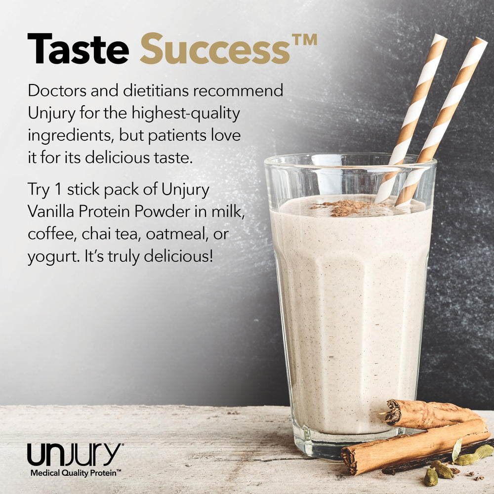 Unjury Vanilla with North America-sourced whey signals quality ingredients.