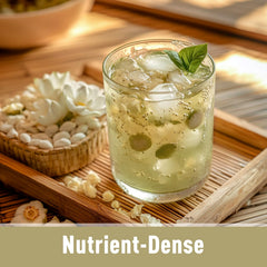 Close-up of organic mung bean protein powder bag