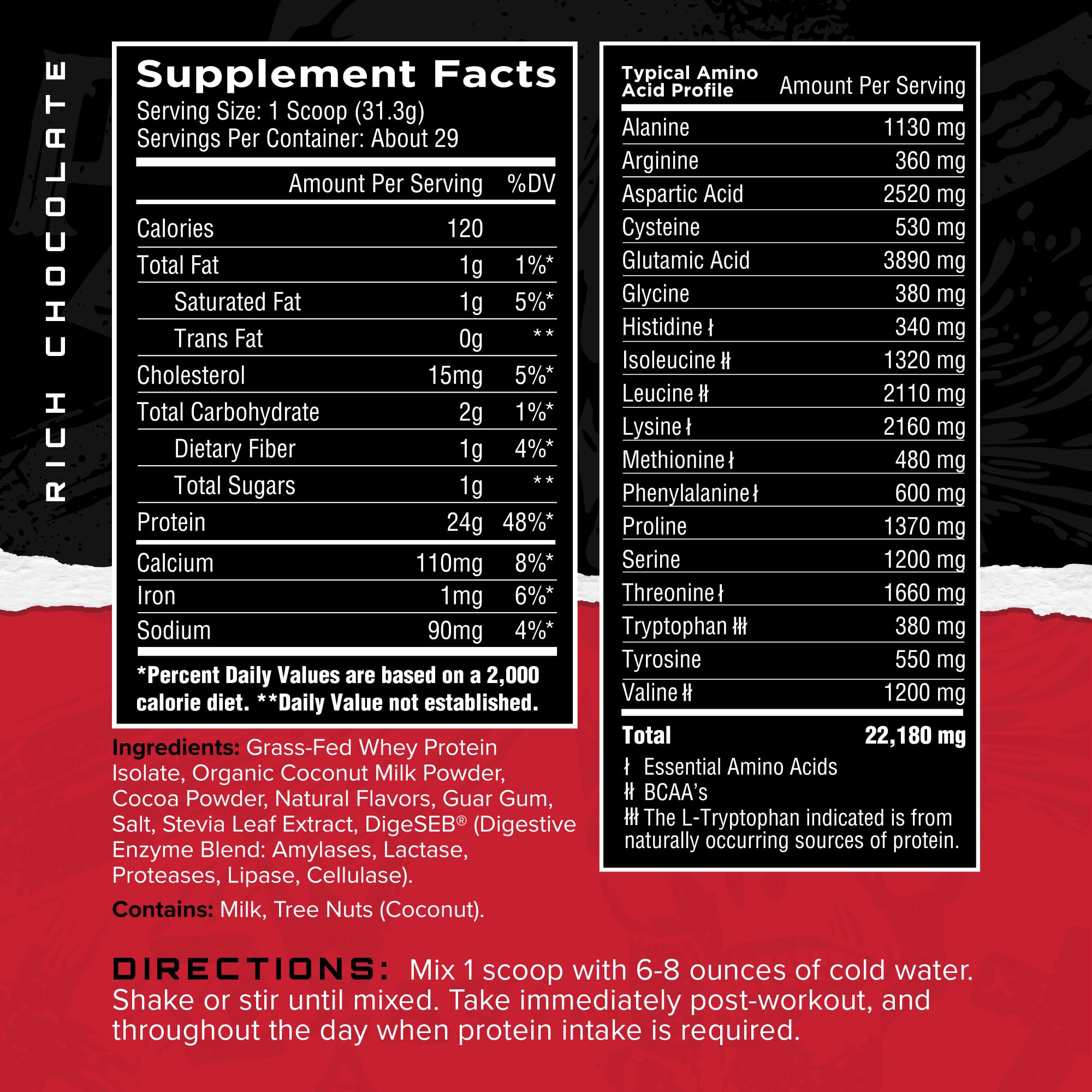 Unmatched Isolate Grass-Fed Whey Protein scoop with shake