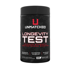 Unmatched Longevity Test bottle and label