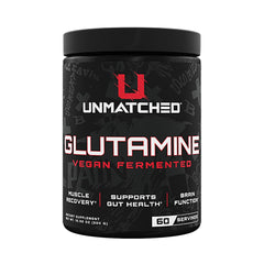 Front view of Unmatched Vegan Fermented Glutamine bottle (60 servings)