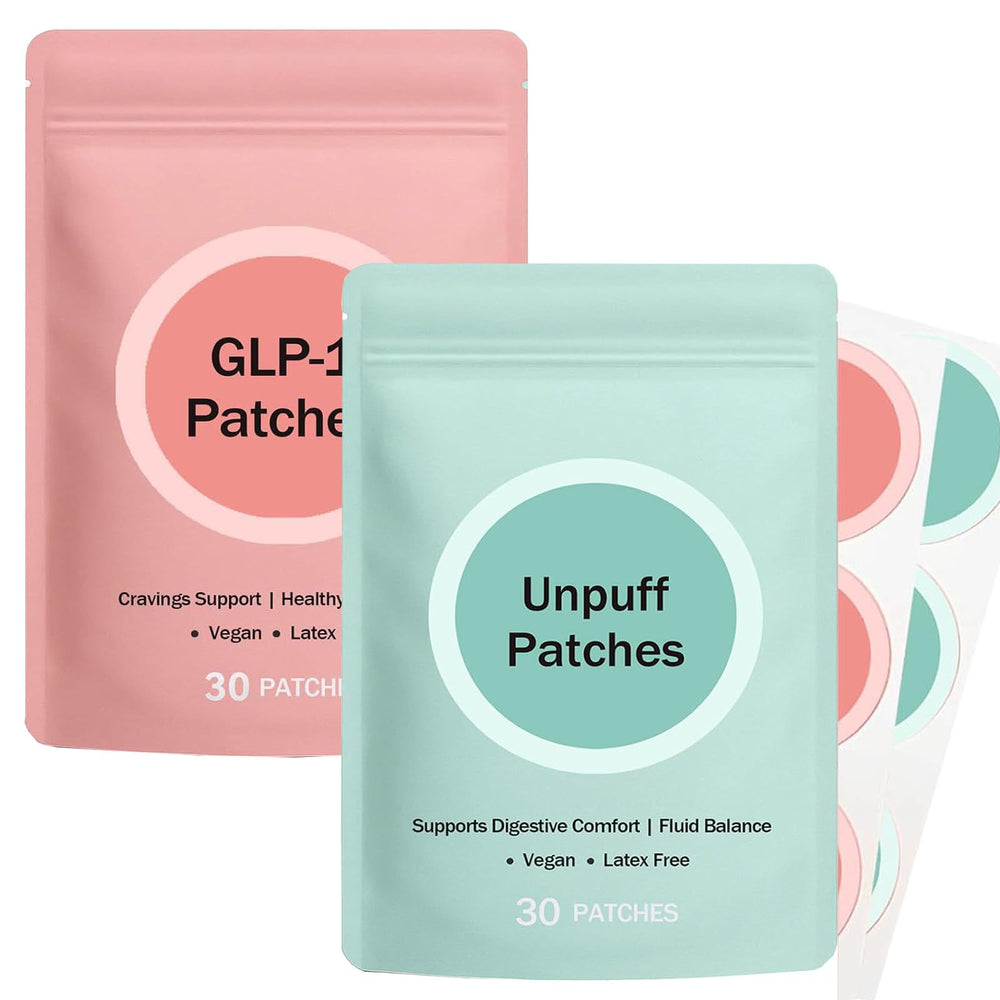 Unpuff Patches box and patch sheet on white background