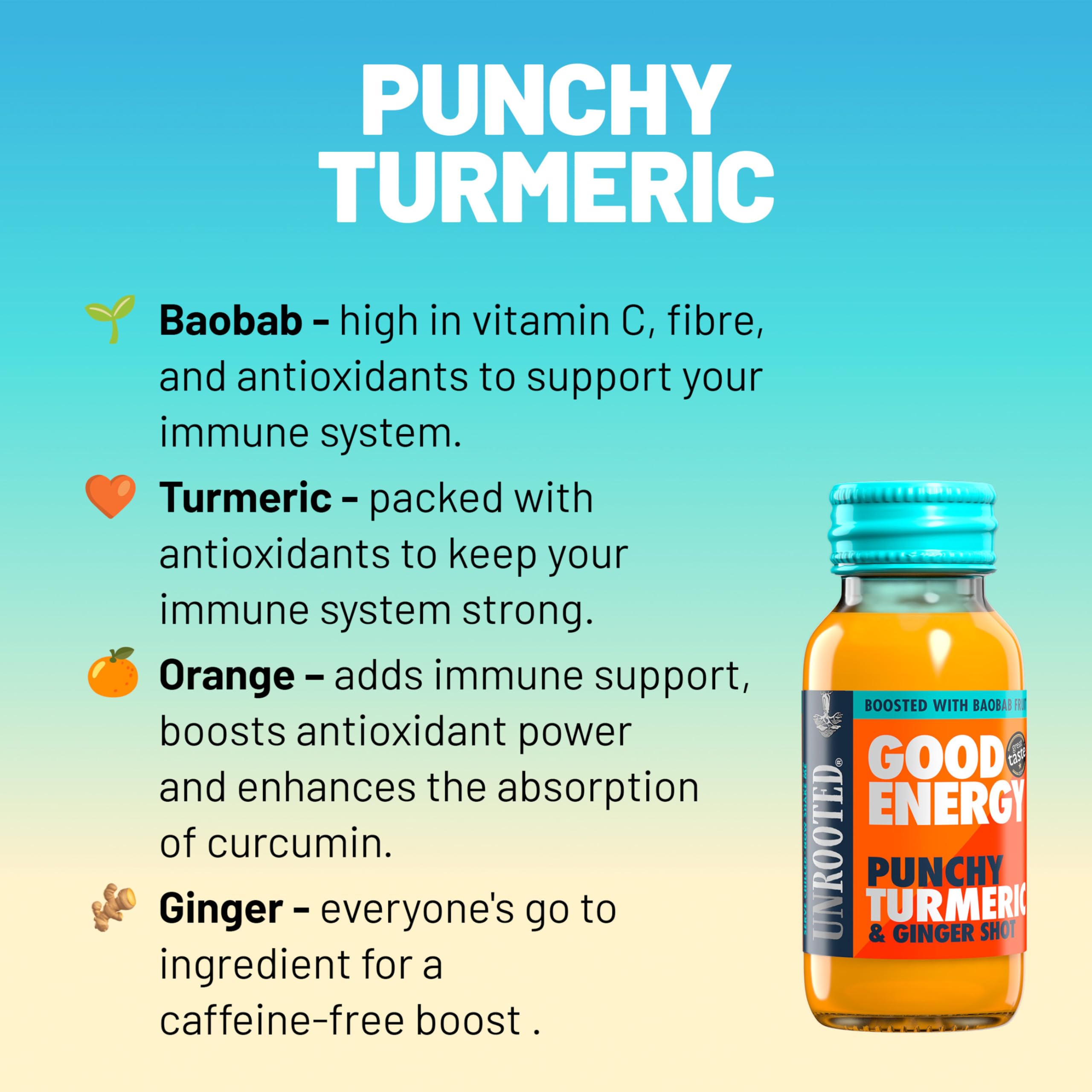 Unrooted Good Energy Shot being poured with a warm, spicy aroma