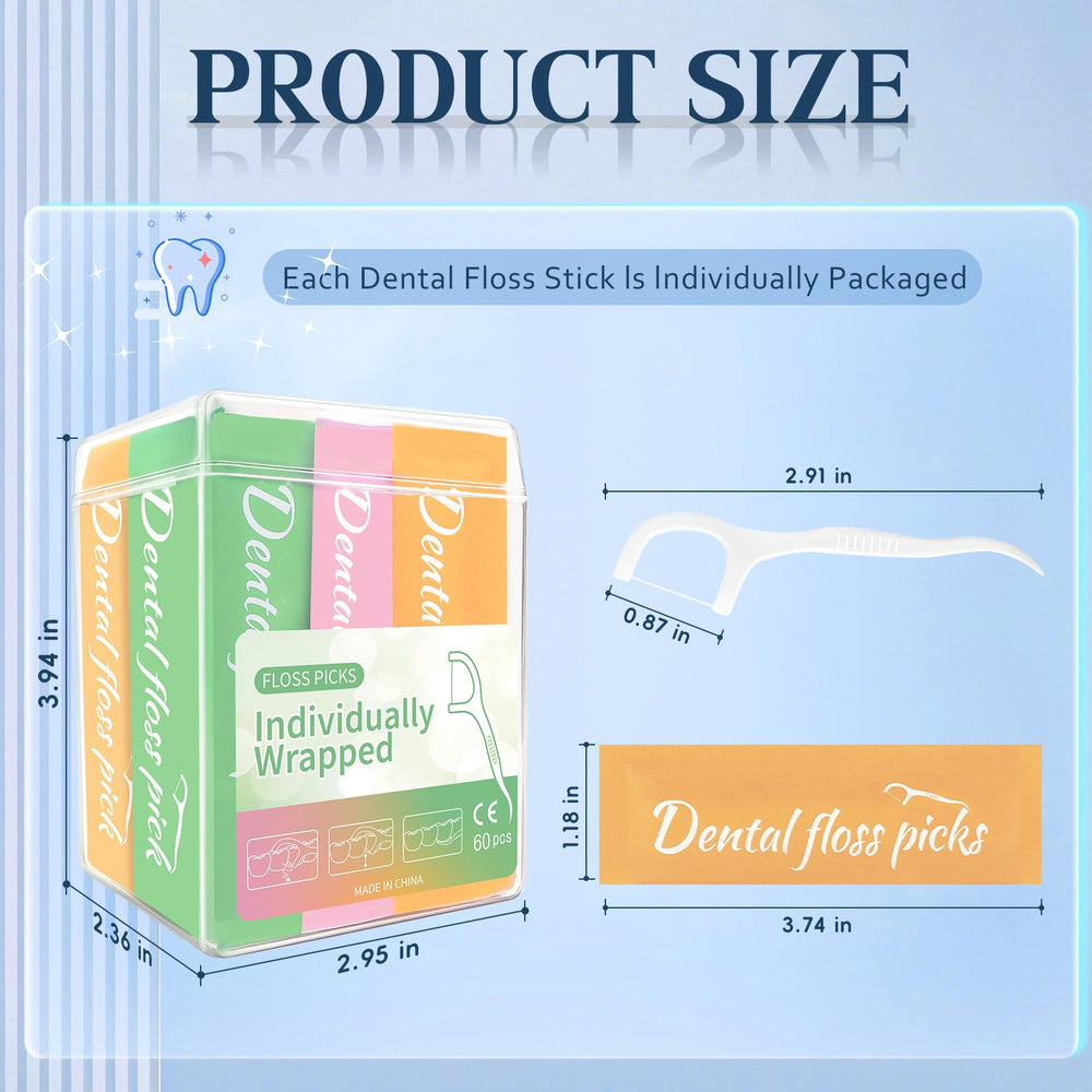 Unscented, durable dental floss picks for gentle gum care
