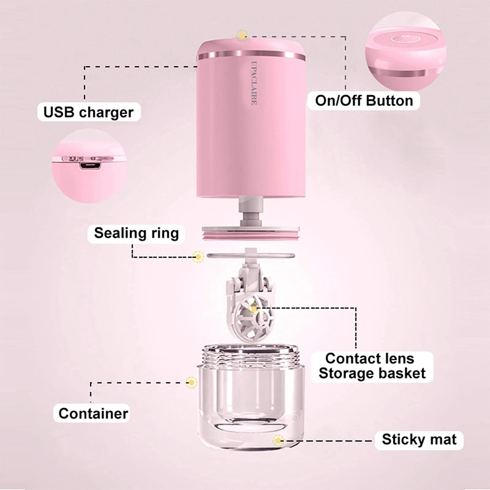 UpaClaire suction stick and case for contact lenses