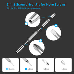 3-in-1 keychain screwdriver accessory for glasses repair