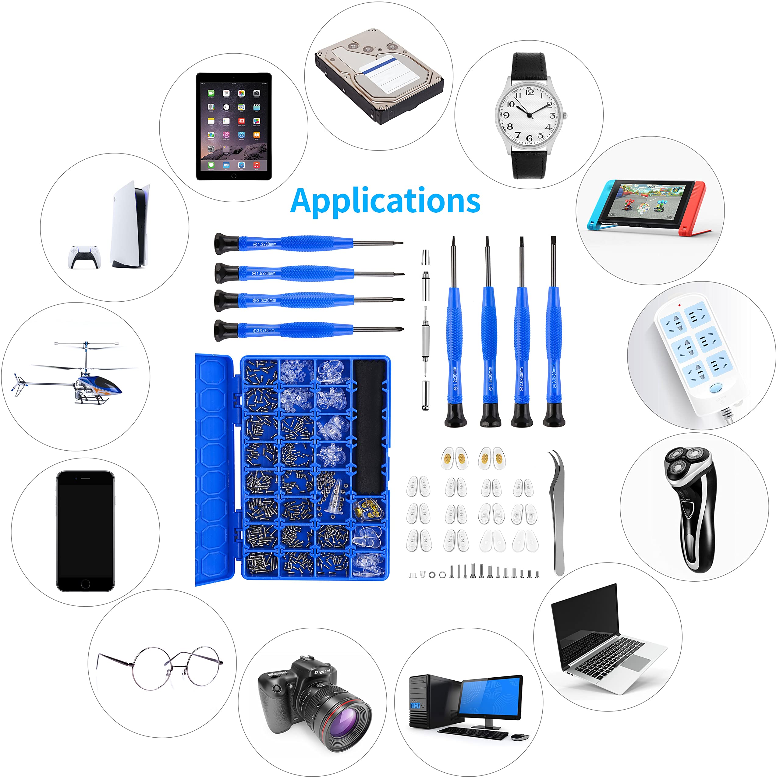 Suitable for eyeglasses, sunglasses, watches and small electronics