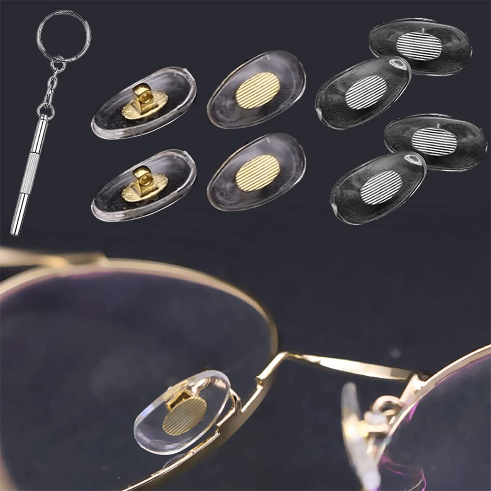 Upgraded copper core nose pads for eyeglasses - 4 transparent pairs