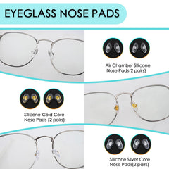 Gold and silver eyeglass screws and nose pads