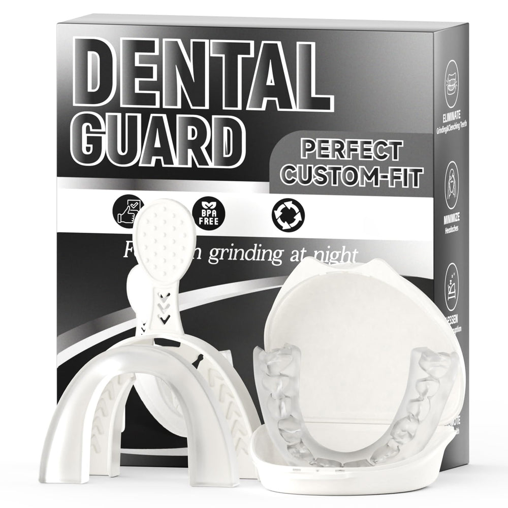 Front view of upgraded mouth guard with case