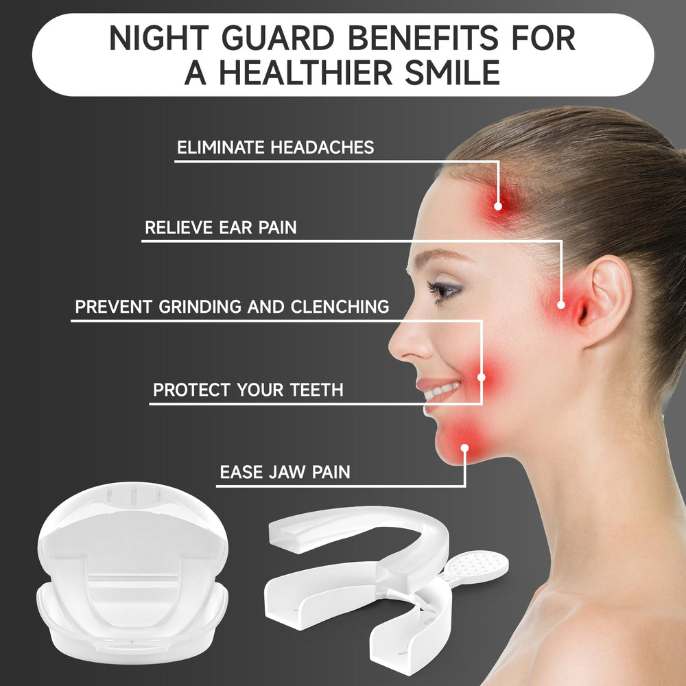 One-size-fits-all mouth guard being molded to teeth