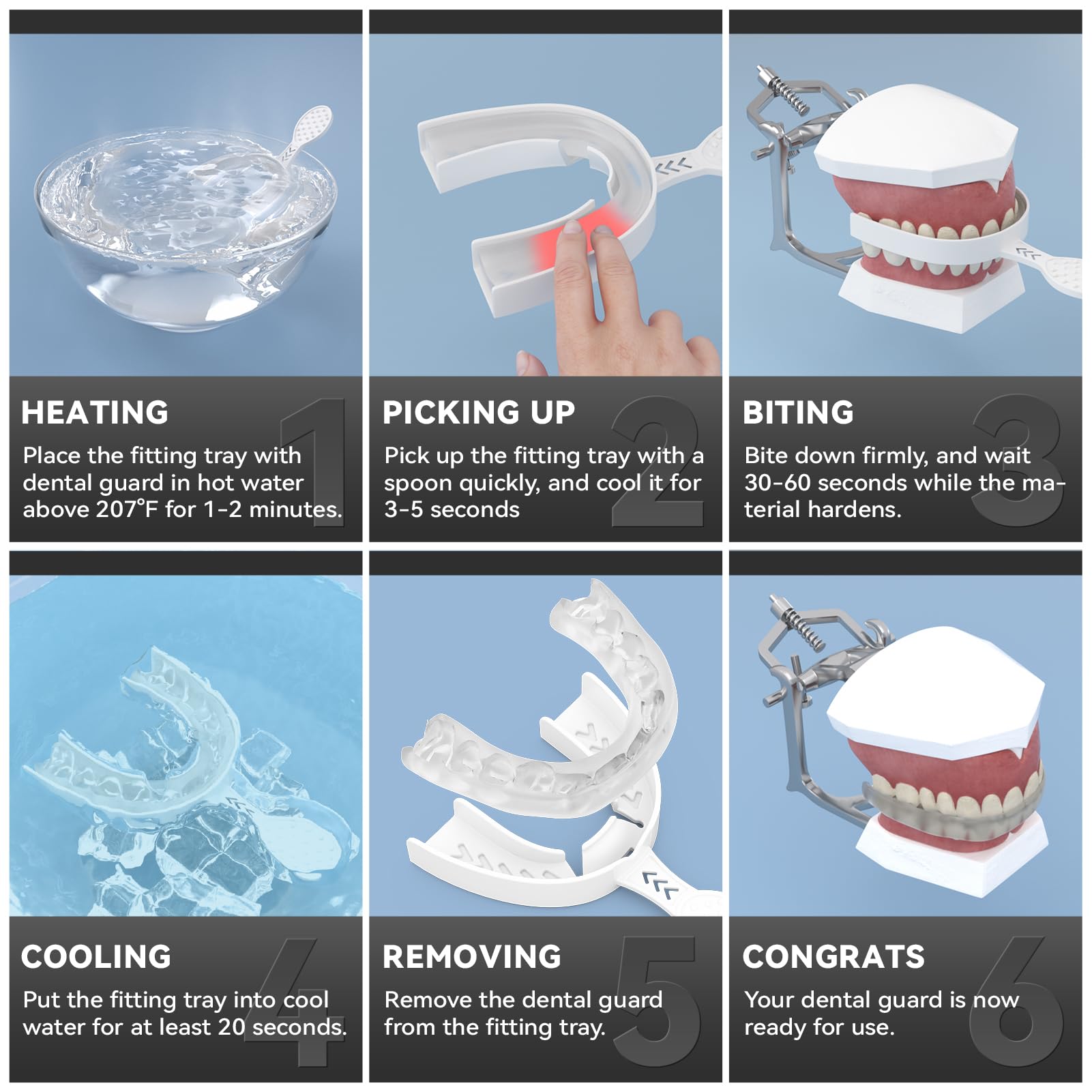Mouth guard with its storage case for portability