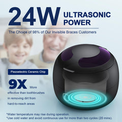 Close-up of 45kHz ultrasonic cleaning action under the lid