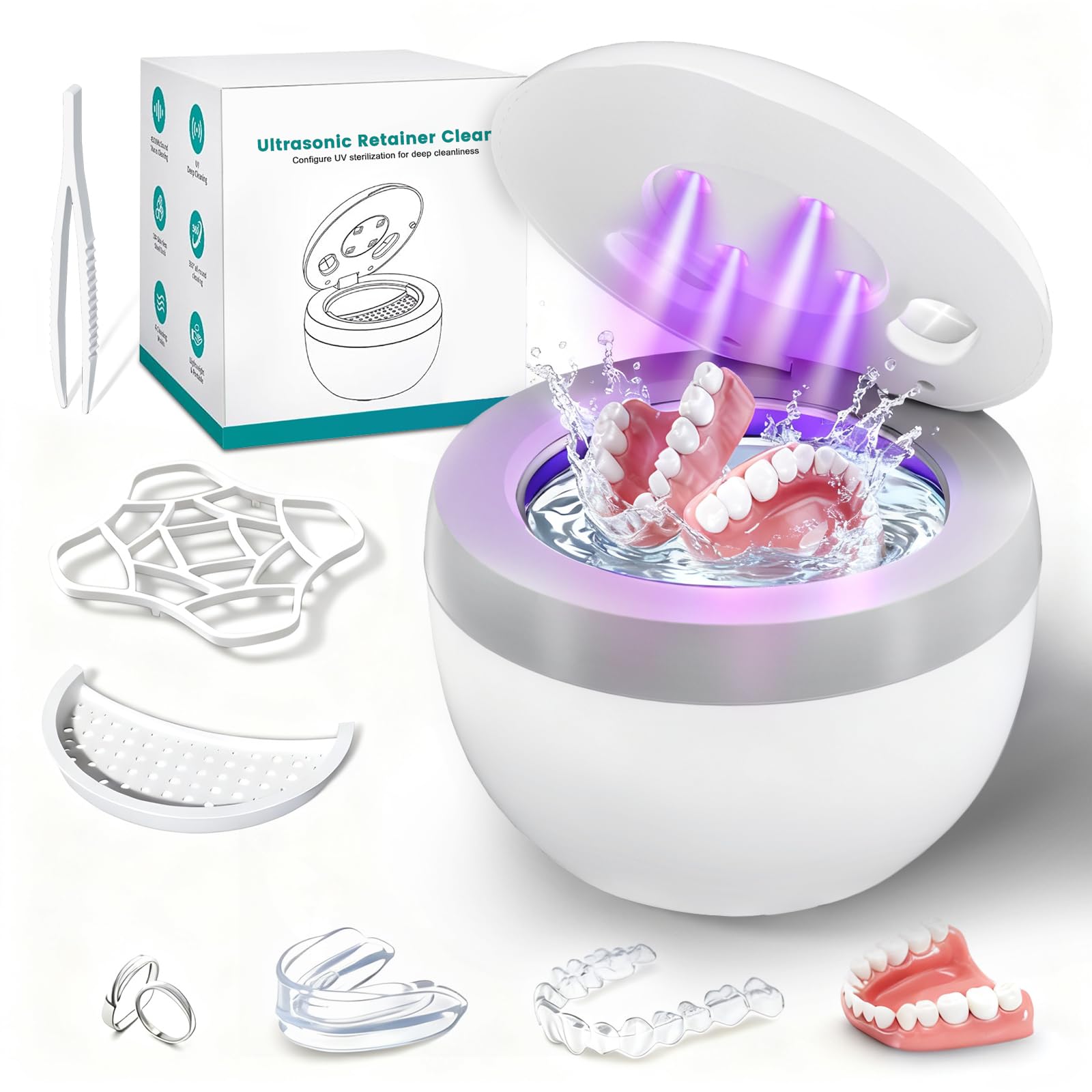 EcoBasic Ultrasonic Retainer Cleaner 200ml white body