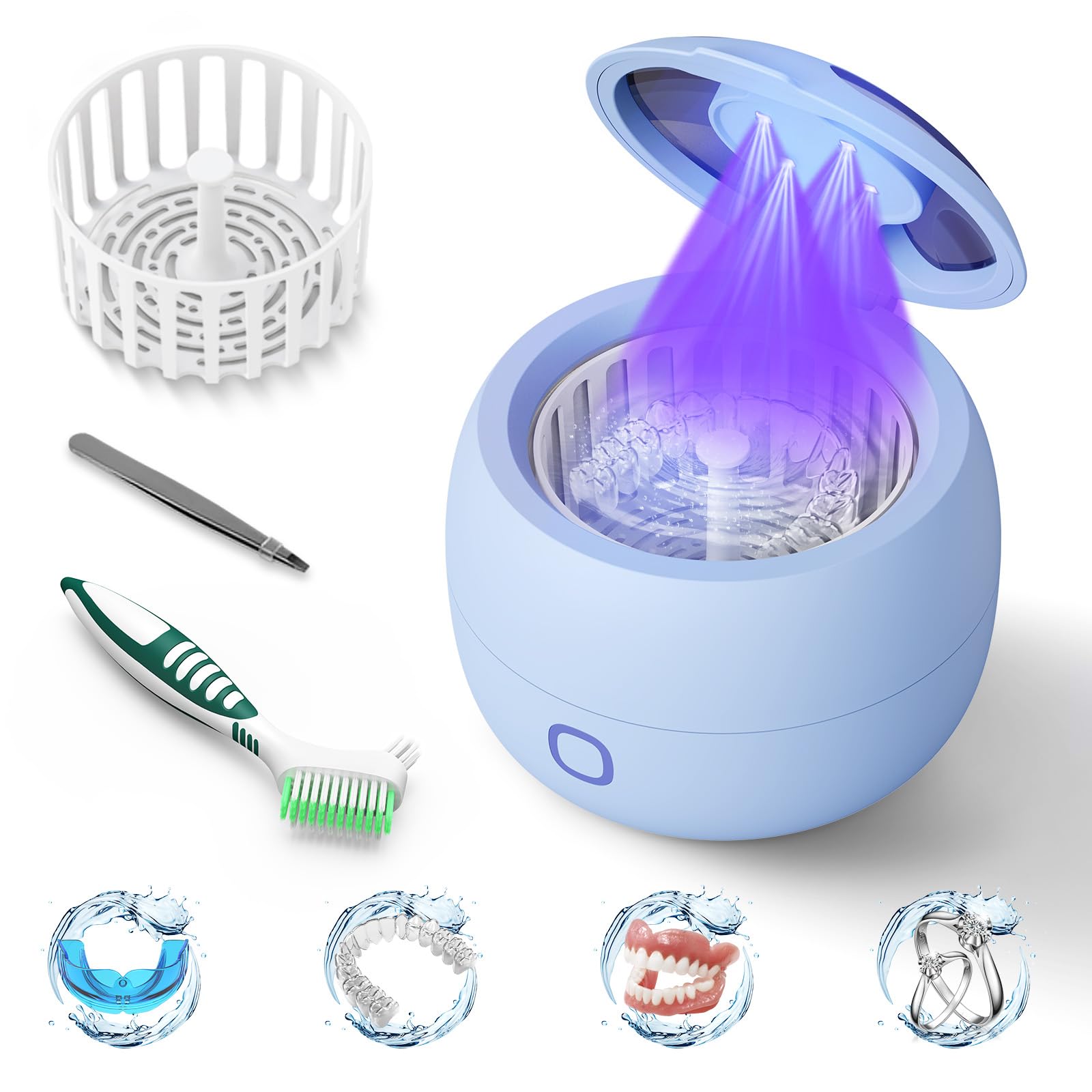 Upgraded Ultrasonic Retainer Cleaner with 200ml cleaning pod