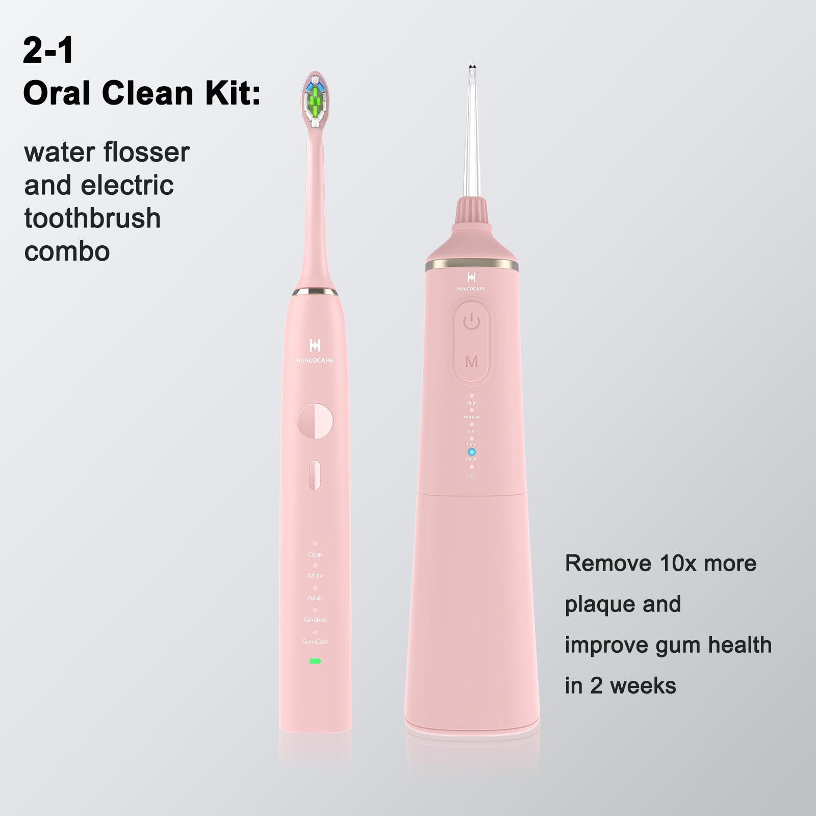 Water flosser tank and battery with USB charging in pink