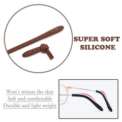 Close-up of soft silicone material used for eyeglass end tips