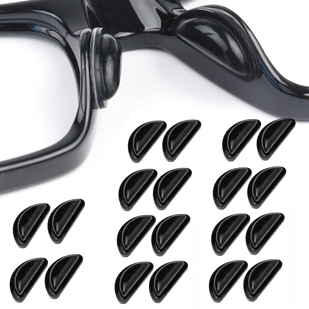 UPIONIC nose pads in black for 3.5mm frames - front view