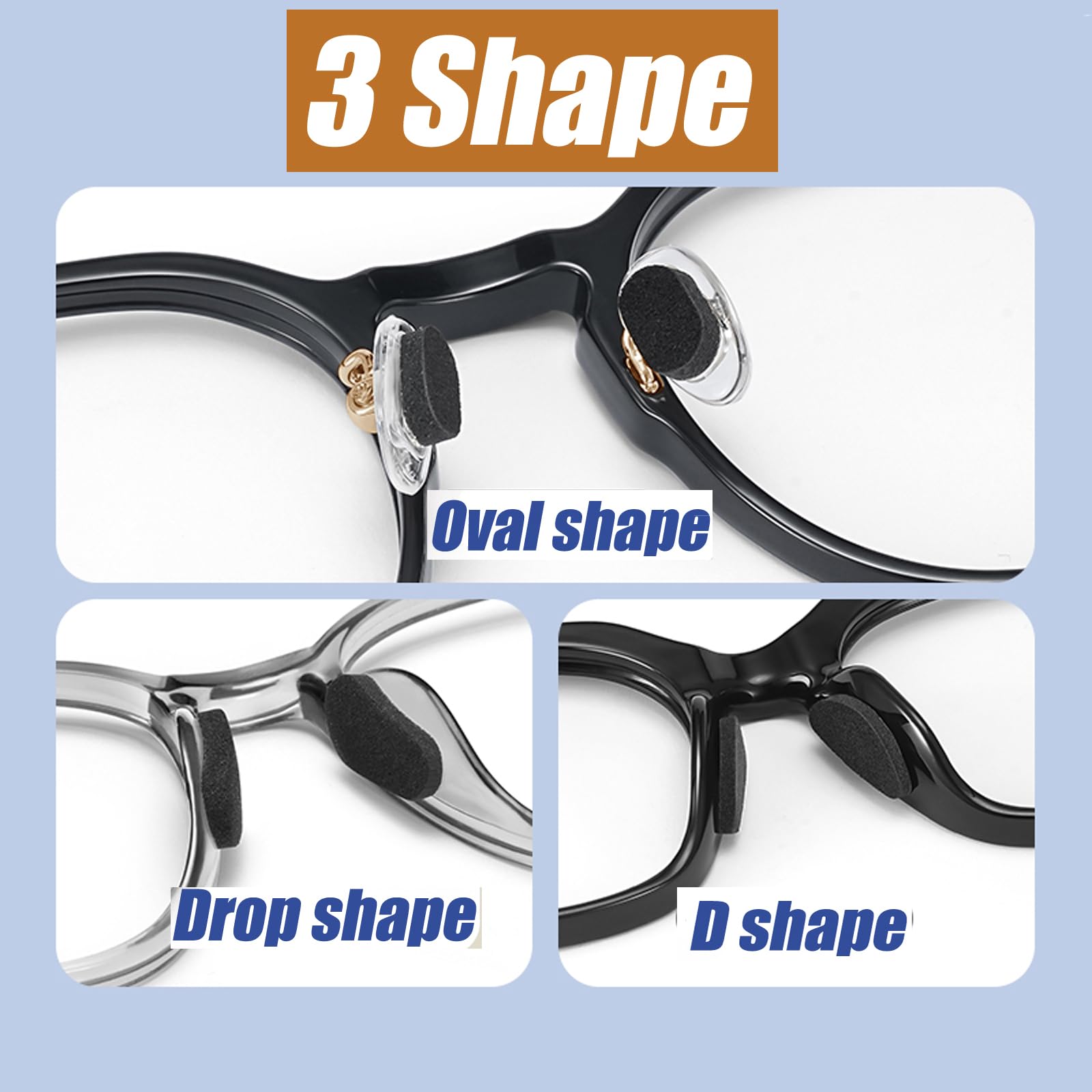 Drop-shaped foam nose pads with 1.5mm thickness in skin color