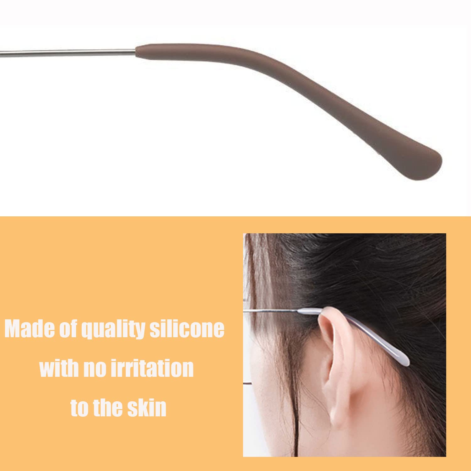 Tip fits 1-1.5mm temple diameter for glass arms