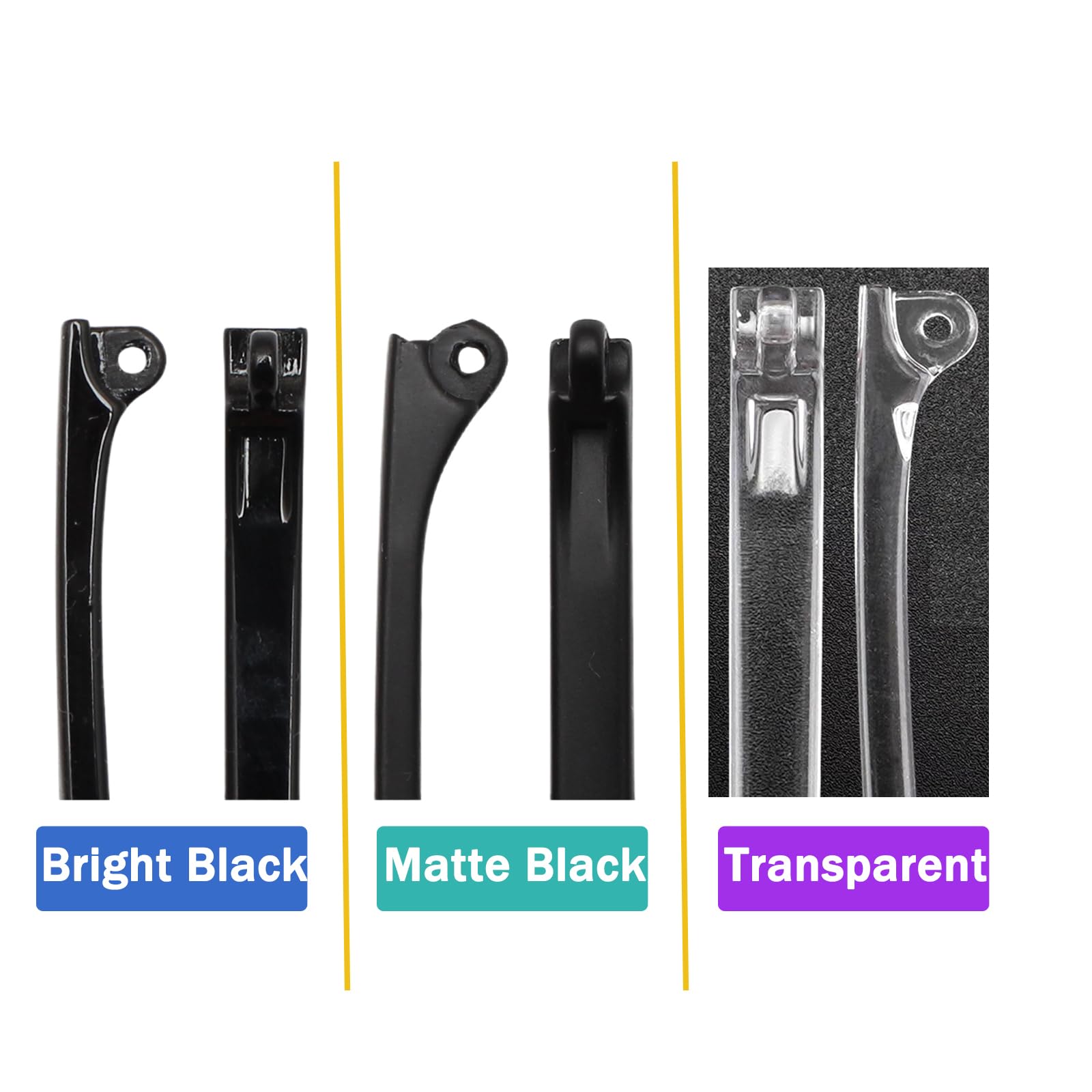 External tooth hinge type replacement temple for glasses