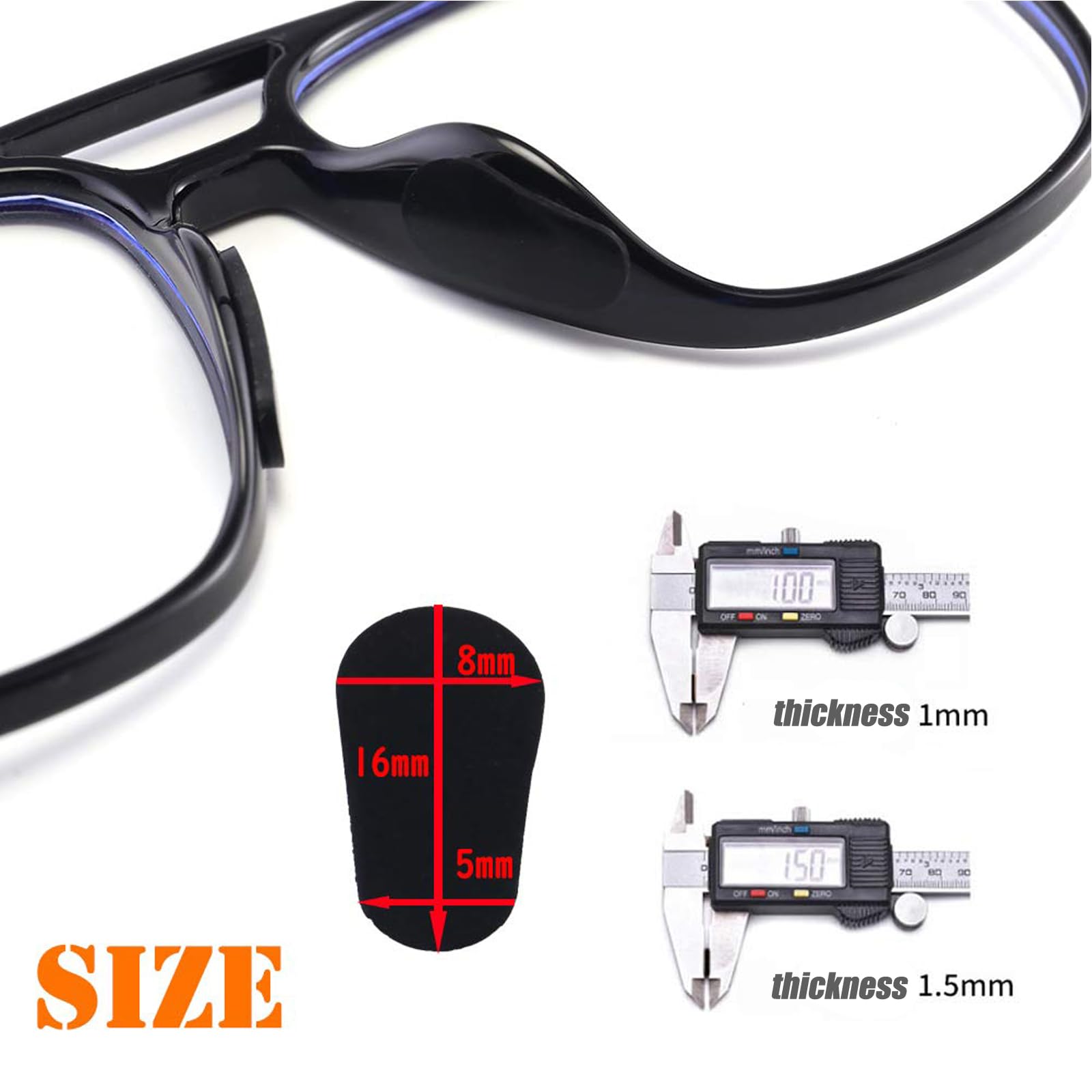 Self-adhesive backing on nose pad