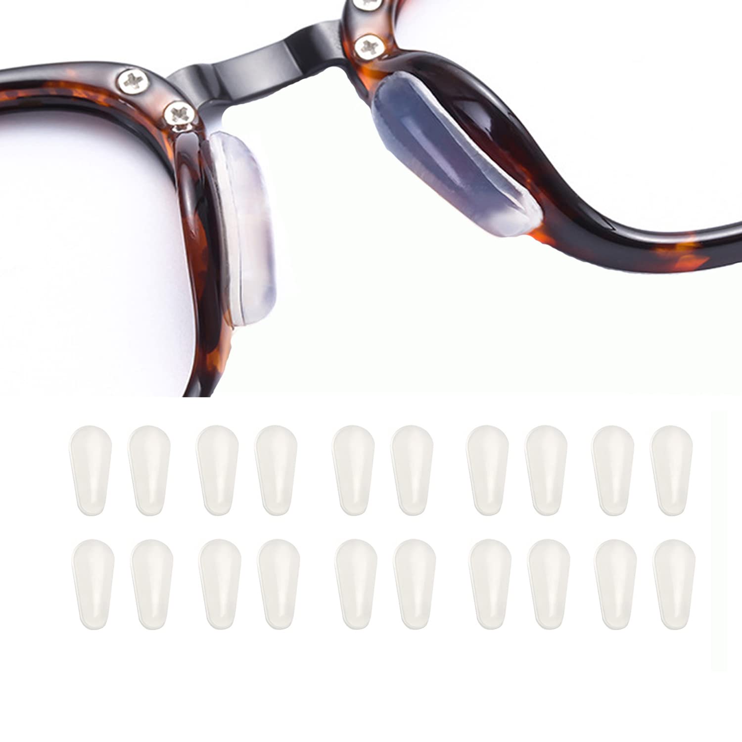 UPIONIC 2.5mm anti-slip silicone nose pads in white (10 pairs)