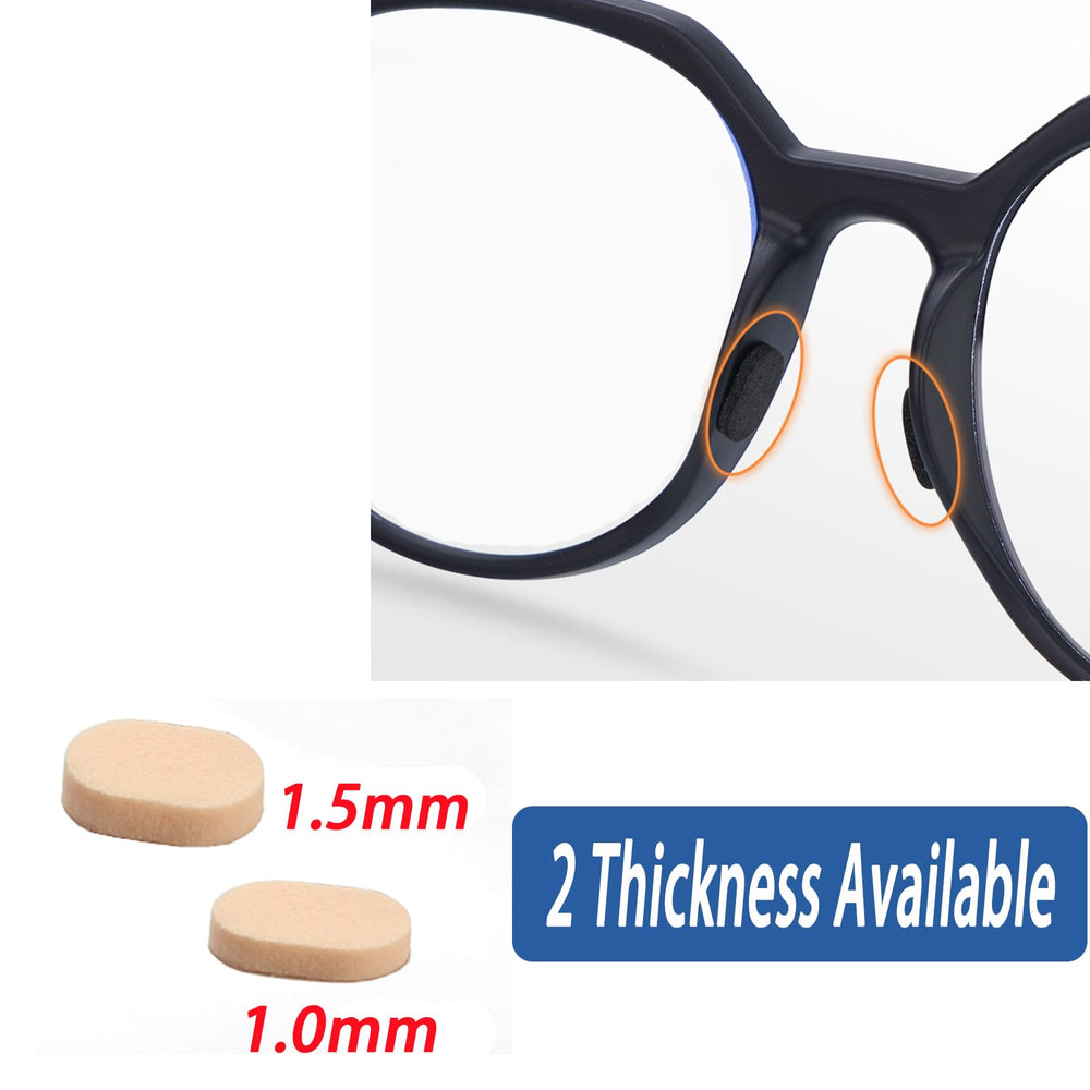 Lightweight, non-slip nose pads applying to a glasses bridge