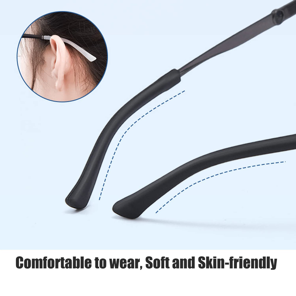 Replacement tips for thin metal eyeglass temples in gray