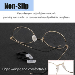 Soft silicone nose pad covers slipping onto glasses (black, M)