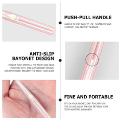 Push-pull interdental brush handle close up