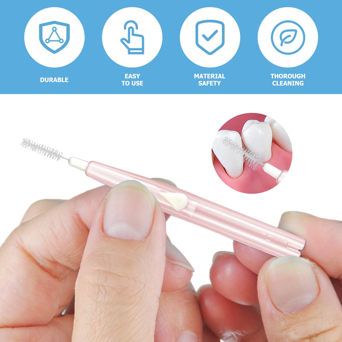 Travel friendly interdental brush set for home office and on the go