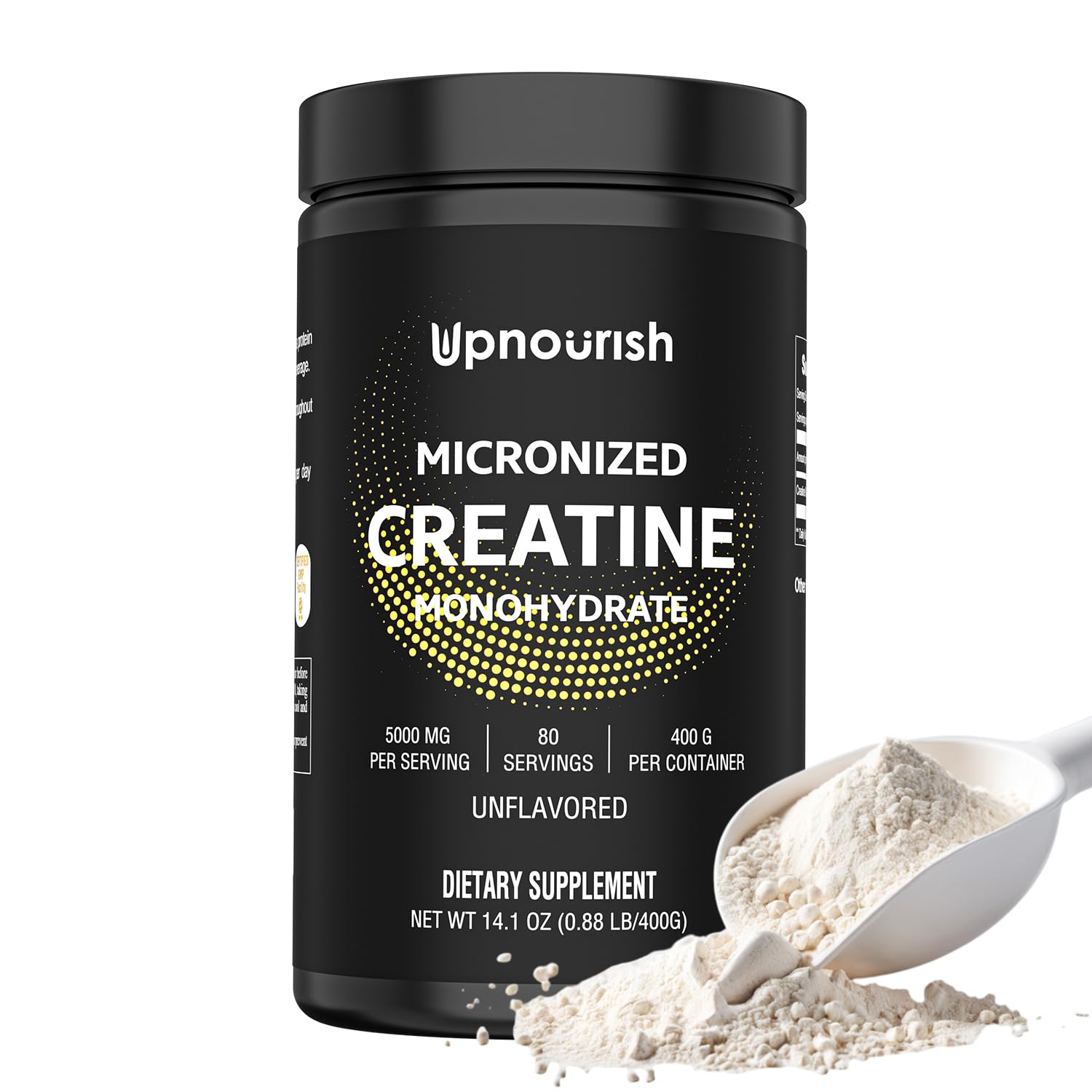 Hero image: UpNourish Micronized Creatine Monohydrate Powder 400 g - Unflavored