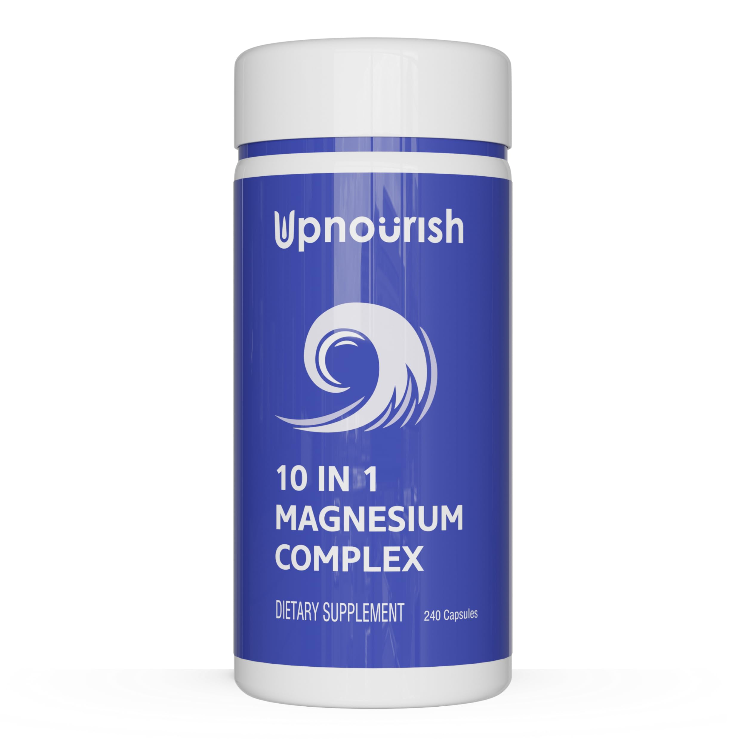UpNourish Magnesium supplement bottle with 240 capsules