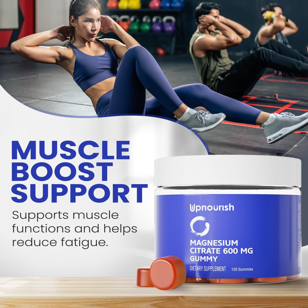 Close-up of orange magnesium gummy 600mg citrate