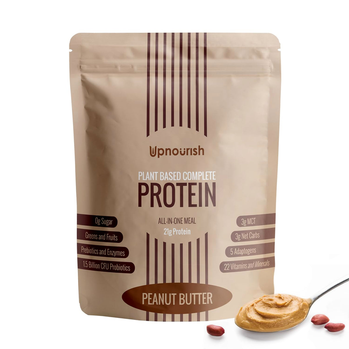 UpNourish Peanut Butter Vegan Protein Powder bottle