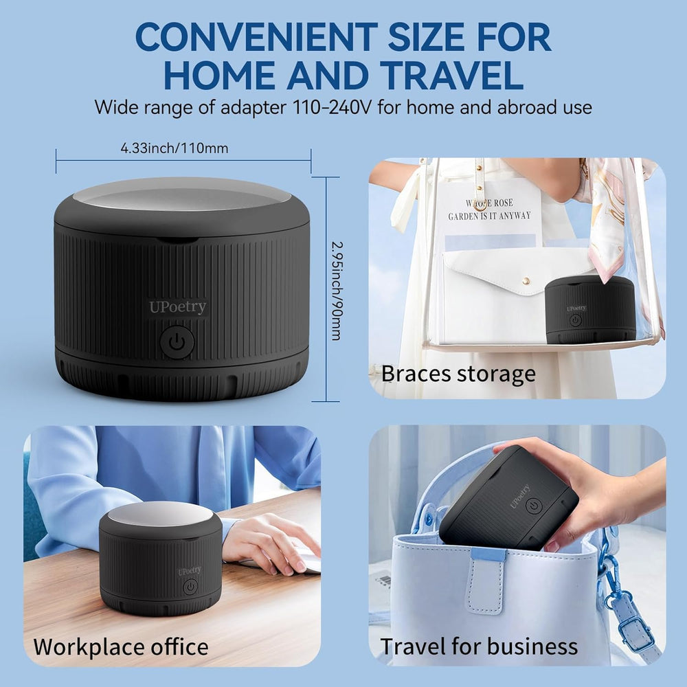No tablets included - black portable ultrasonic cleaner