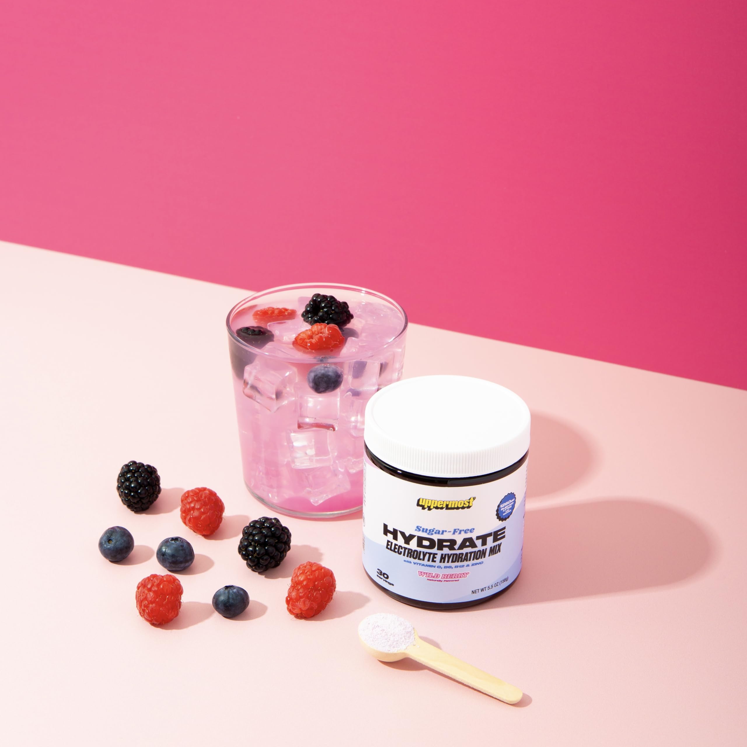 UPPERMOST Hydrate packaging front showcases keto-friendly vegan formula