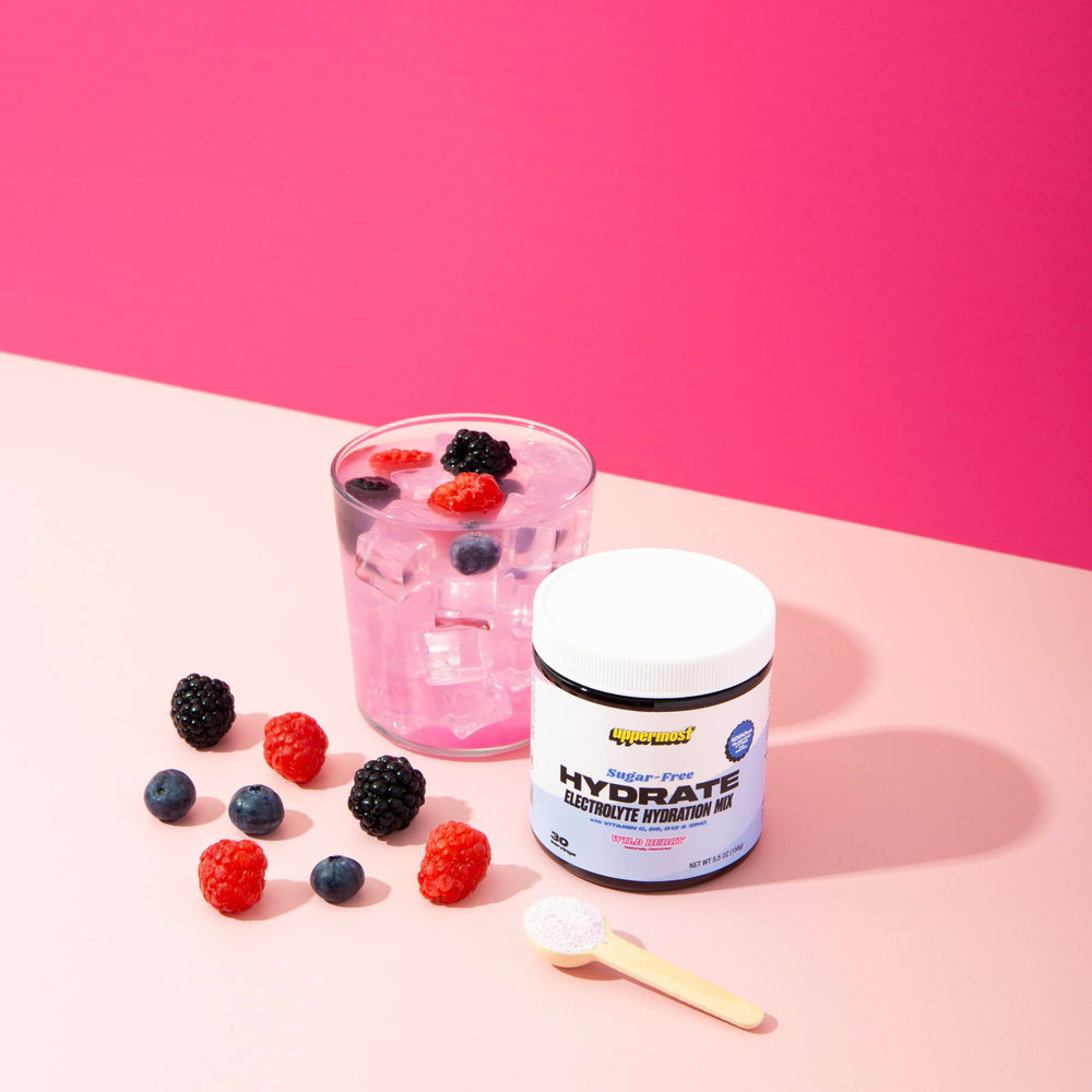 UPPERMOST Hydrate packaging front showcases keto-friendly vegan formula