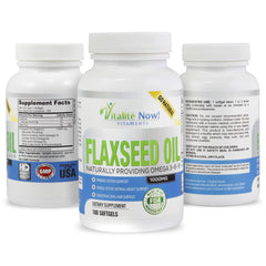 Close-up of flaxseed oil softgels capsules