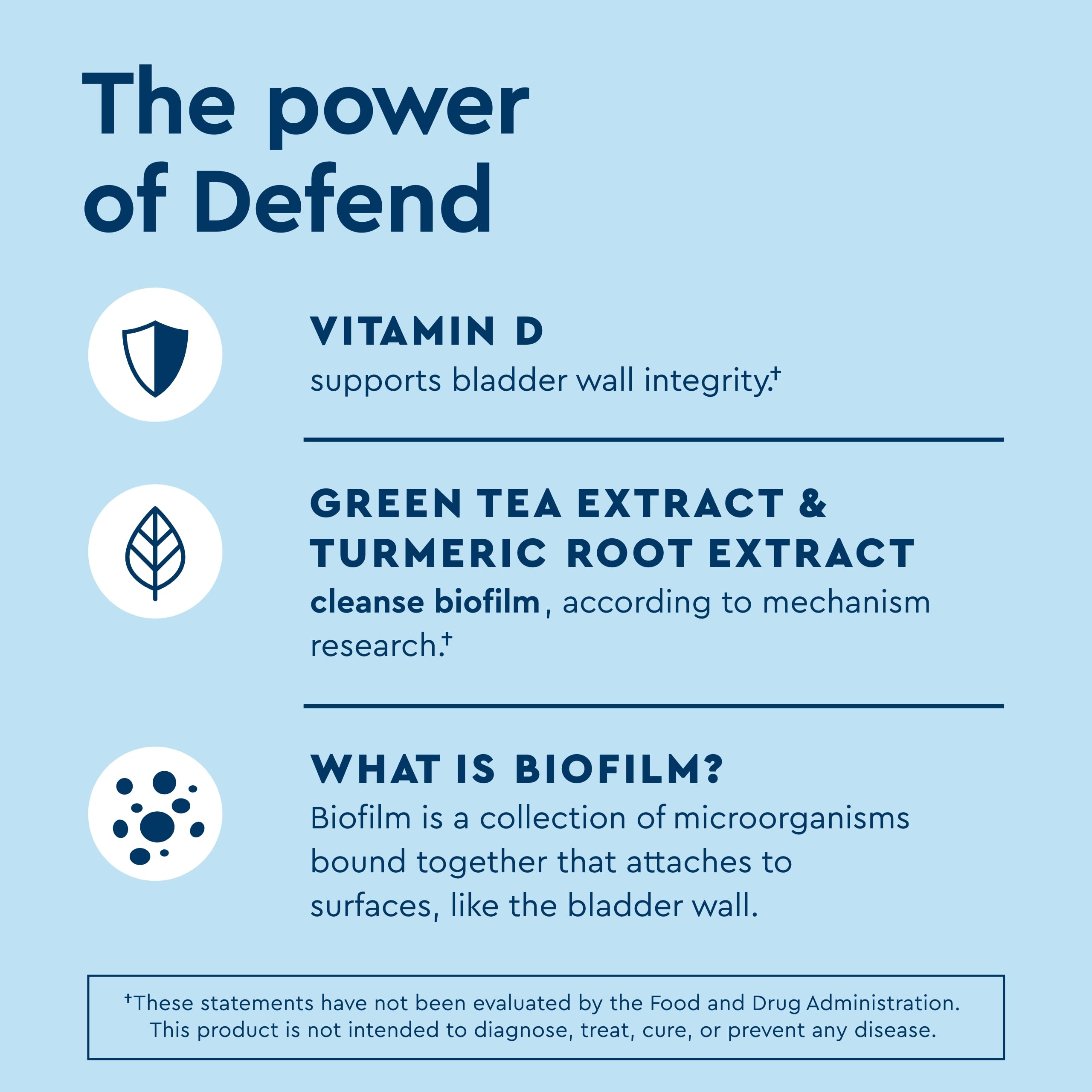 Two Defend capsules with a glass of water for a daily routine