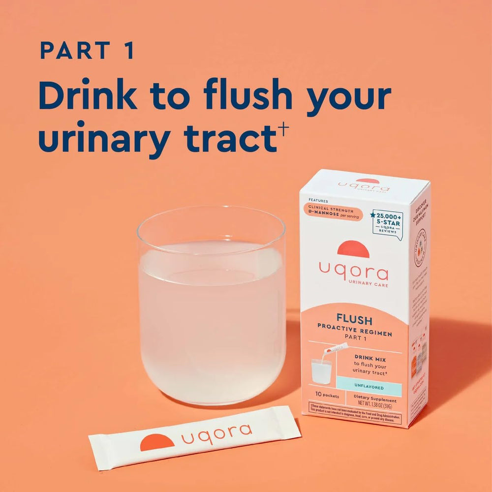 Gluten-free and vegan indicator on Uqora Flush packaging